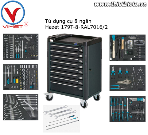 Tủ dụng cụ 8 ngăn Hazet 179T-8-RAL7016/2